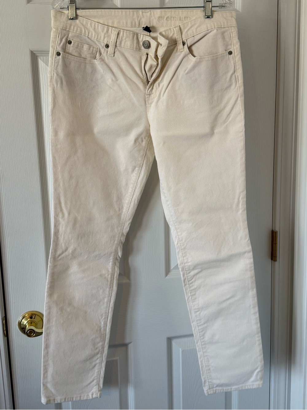 Gap Corduroy Cream Straight-Leg Jeans